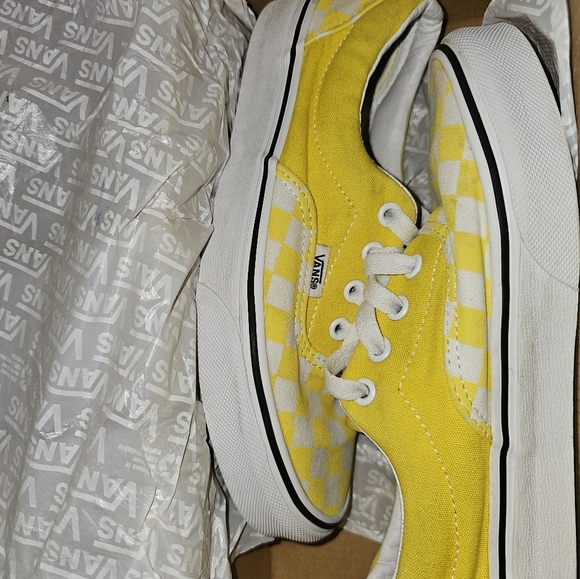 Vans Era yellow/white (checkerboard) low womens- 6.5 mens 5.0 streetwear/ beach - Picture 10 of 14